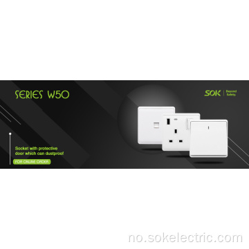 UK Standard 1Gang 2Way Switch med Neon White